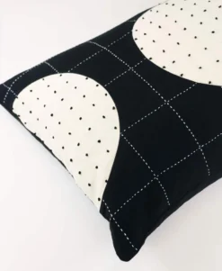 Anchal Lunar Dot Lumbar Pillow - Charcoal 19 Anchal Lunar Dot Lumbar Pillow - Charcoal
