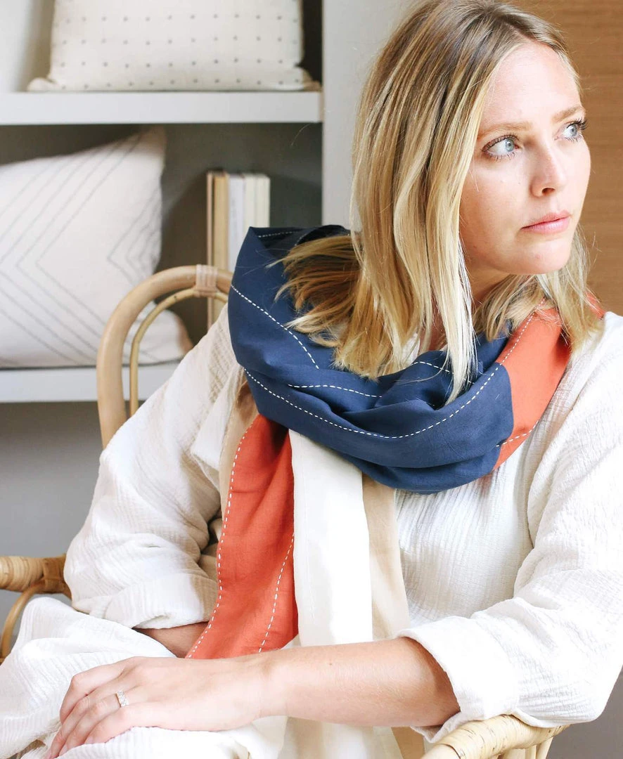 Anchal Accessories Rust Colorblock Scarf 4 Anchal Accessories Rust Colorblock Scarf