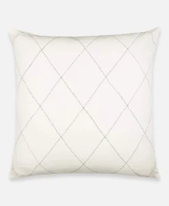 Anchal Home Goods Diamond Stitch Euro Throw Pillow - Bone
