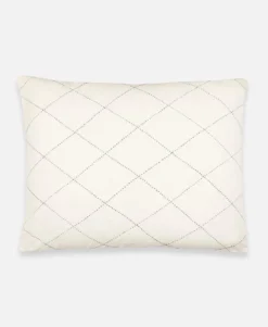Anchal Diamond Stitch Standard Throw Pillow - Bone