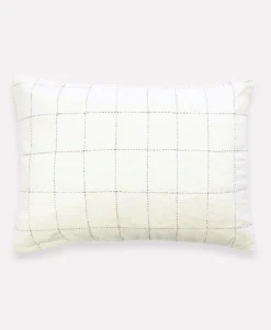 Anchal Home Goods Grid Stitch Standard Throw Pillow - Bone