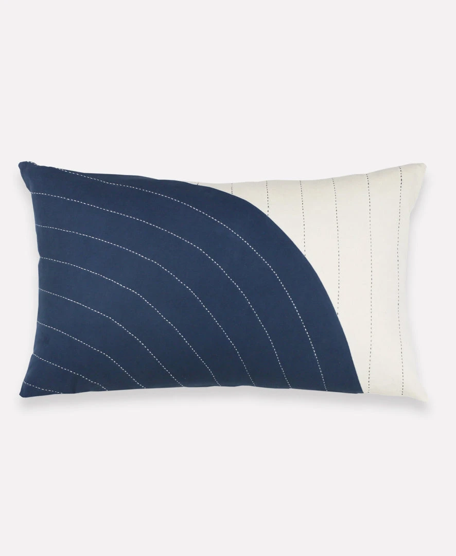 Anchal Home Goods Curve Lumbar Pillow - Navy 3 Anchal Home Goods Curve Lumbar Pillow - Navy