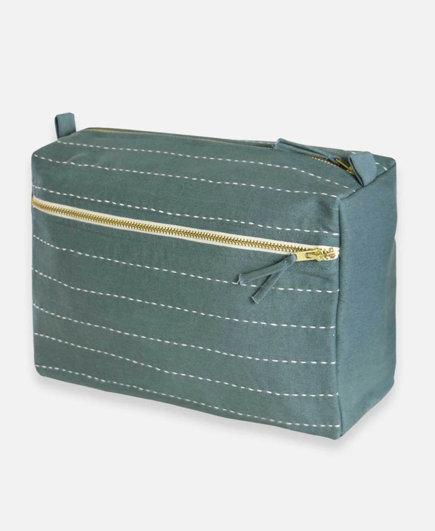 Anchal Pin Stitch Large Toiletry Bag - Spruce 3 Anchal Pin Stitch Large Toiletry Bag - Spruce