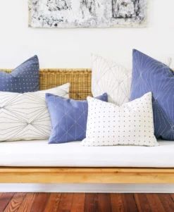 Anchal Home Goods Graph Small Throw Pillow - Slate