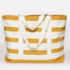 Anchal Stripe Canvas Tote Bag - Mustard Accessories