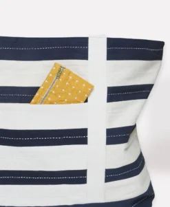 Anchal Accessories Stripe Canvas Tote Bag - Navy