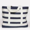 Anchal Accessories Stripe Canvas Tote Bag - Navy
