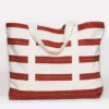 Anchal Stripe Canvas Tote Bag - Rust