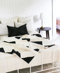 Anchal Triangle Throw Quilt - Charcoal