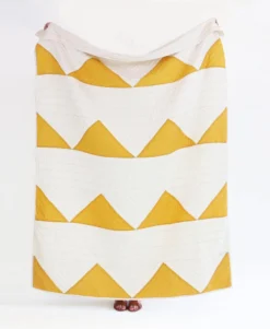 Anchal Triangle Throw Quilt - Mustard Home Goods
