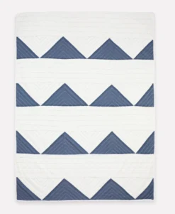 Anchal Home Goods Triangle Throw Quilt - Slate