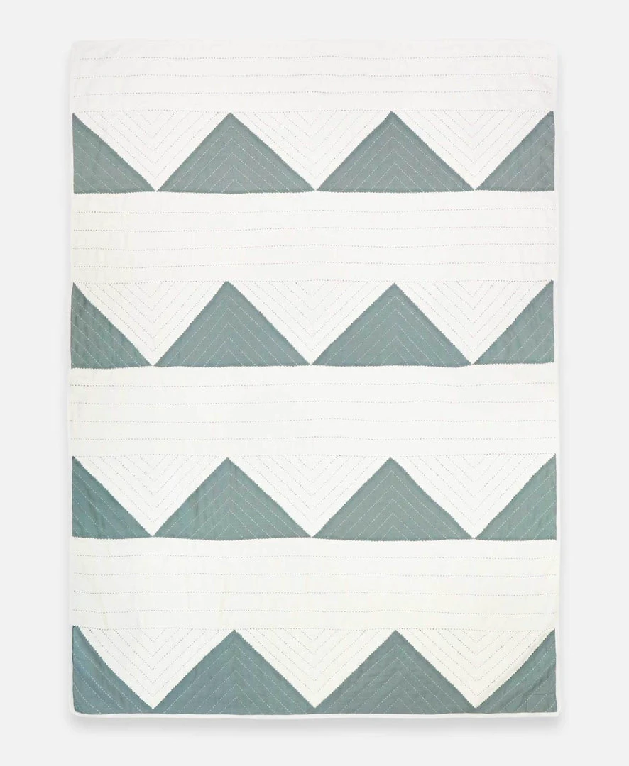 Anchal Triangle Throw Quilt - Sage 3 Anchal Triangle Throw Quilt - Sage