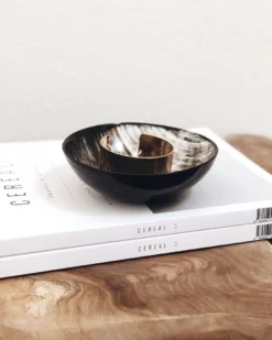 August Sage Ankole Horn Bowl -Dark Kitchen + Dining