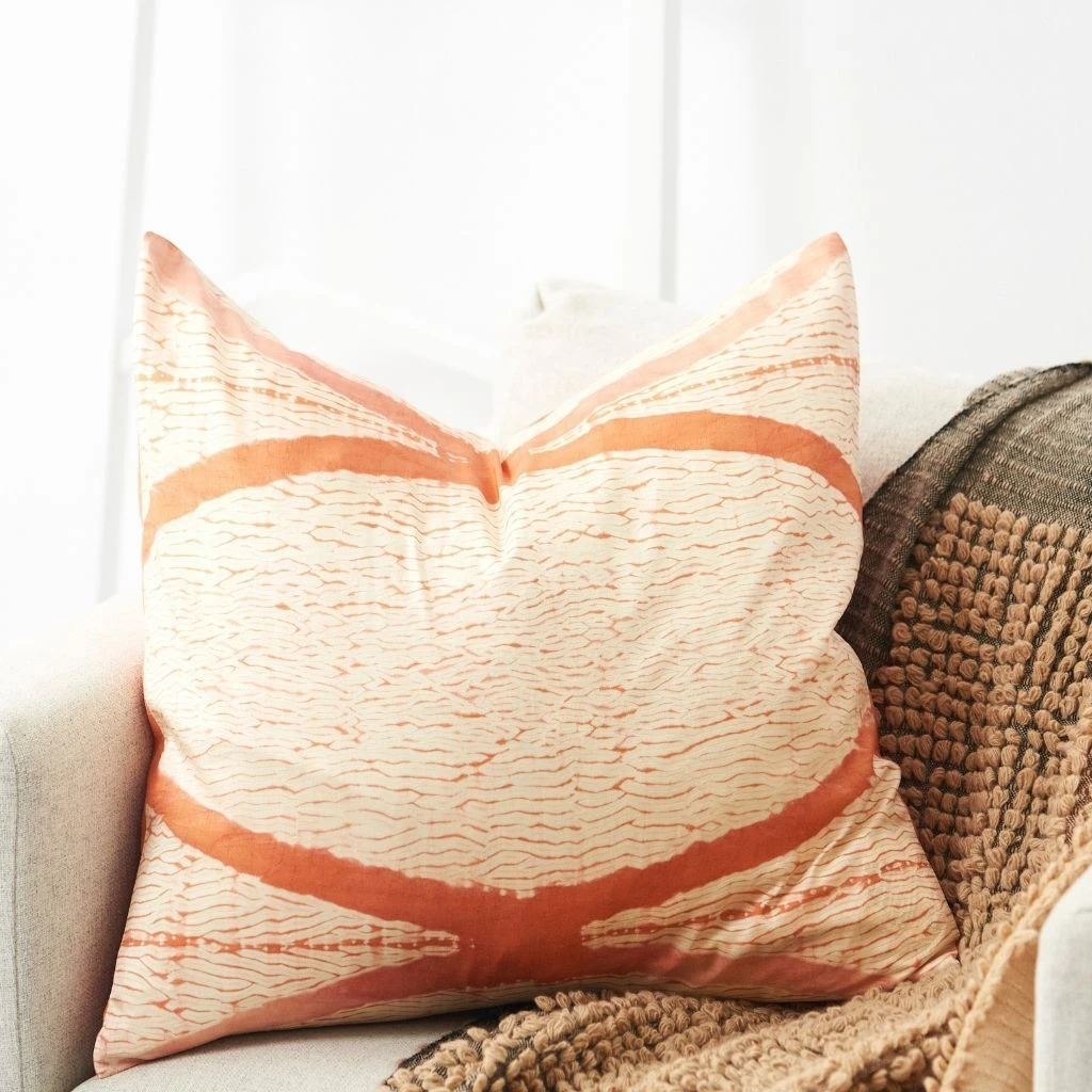 Studio Variously Home Goods Arc Silk Throw Pillow - Coral 4 Studio Variously Home Goods Arc Silk Throw Pillow - Coral