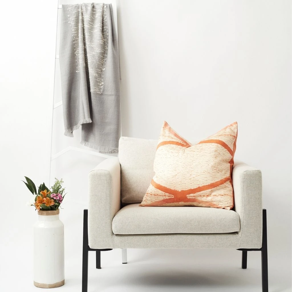 Studio Variously Home Goods Arc Silk Throw Pillow - Coral 5 Studio Variously Home Goods Arc Silk Throw Pillow - Coral