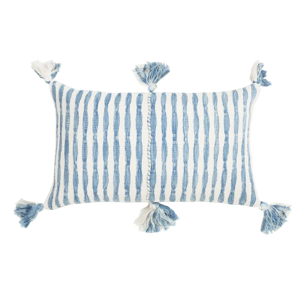 Archive New York Antigua Lumbar Pillow - Faded Indigo Striped 3 Archive New York Antigua Lumbar Pillow - Faded Indigo Striped