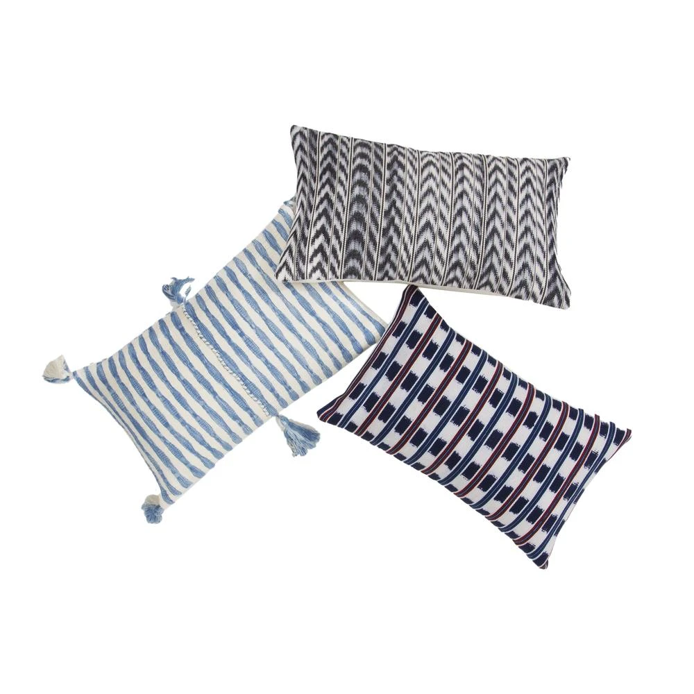 Archive New York Antigua Lumbar Pillow - Faded Indigo Striped 8 Archive New York Antigua Lumbar Pillow - Faded Indigo Striped