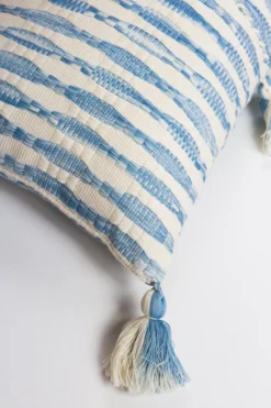 Archive New York Antigua Lumbar Pillow - Faded Indigo Striped