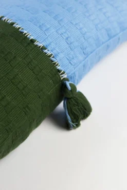 Archive New York Antigua Lumbar Pillow - Olive + Blue