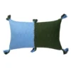 Archive New York Antigua Lumbar Pillow - Olive + Blue 2 Archive New York Antigua Lumbar Pillow - Olive + Blue