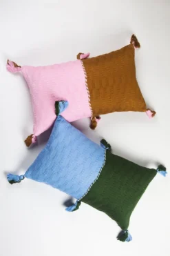 Archive New York Antigua Lumbar Pillow - Olive + Blue