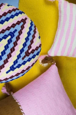 Archive New York Home Goods Antigua Lumbar Pillow - Baby Pink Colorblock