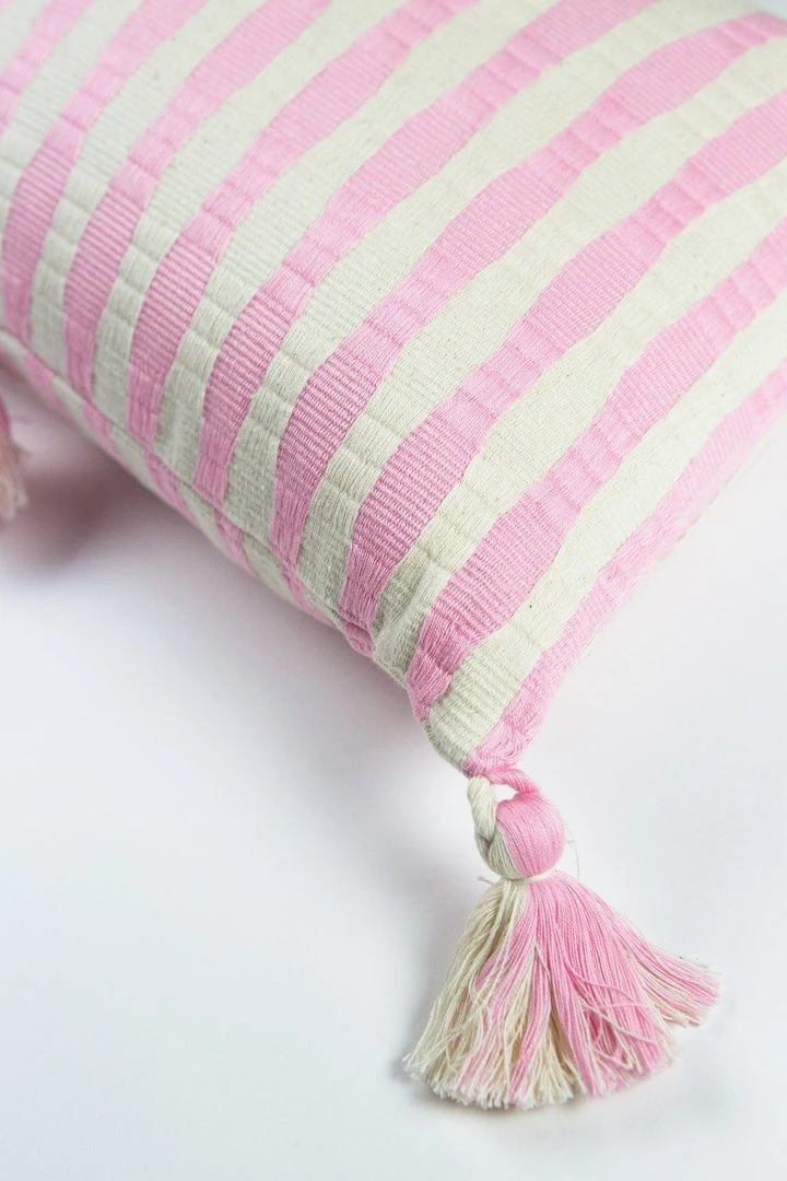 Archive New York Home Goods Antigua Lumbar Pillow - Baby Pink Striped 4 Archive New York Home Goods Antigua Lumbar Pillow - Baby Pink Striped