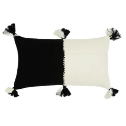 Archive New York Antigua Lumbar Pillow - White + Black Home Goods
