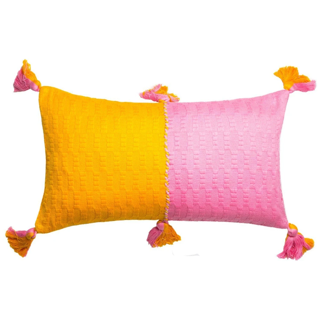 Archive New York Antigua Lumbar Pillow - Bubblegum + Orange Handcrafted 3 Archive New York Antigua Lumbar Pillow - Bubblegum + Orange Handcrafted