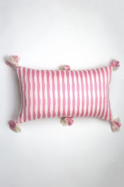 Archive New York Antigua Lumbar Pillow - Bubblegum Pink Striped Home Goods