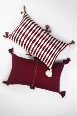 Archive New York Antigua Lumbar Pillow - Burgundy Striped
