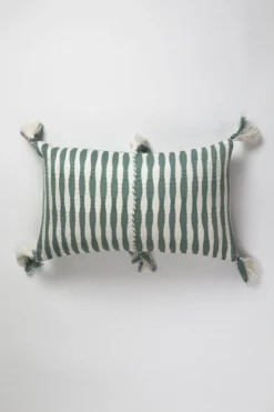 Archive New York Home Goods Antigua Lumbar Pillow - Dusty Green Striped