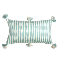 Archive New York Antigua Lumbar Pillow - Faded Aqua Striped
