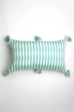 Archive New York Antigua Lumbar Pillow - Faded Aqua Striped 11 Archive New York Antigua Lumbar Pillow - Faded Aqua Striped