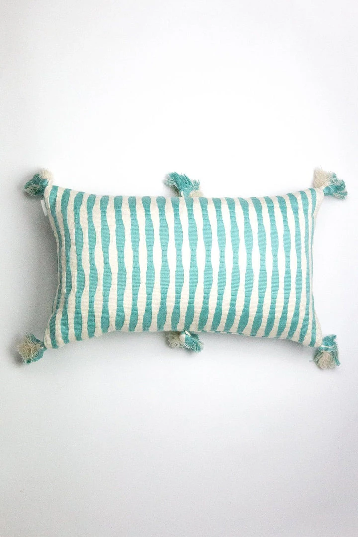 Archive New York Antigua Lumbar Pillow - Faded Aqua Striped 7 Archive New York Antigua Lumbar Pillow - Faded Aqua Striped