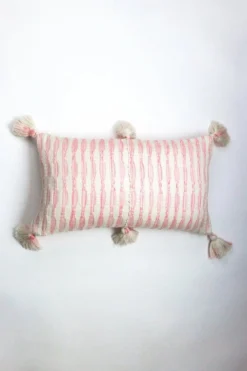 Archive New York Home Goods Antigua Lumbar Pillow- Faded Pink Striped