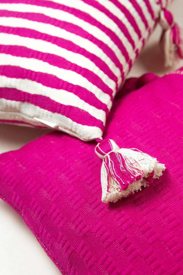 Archive New York Home Goods Antigua Lumbar Pillow - Fuchsia Pink Stripe 8 Archive New York Home Goods Antigua Lumbar Pillow - Fuchsia Pink Stripe