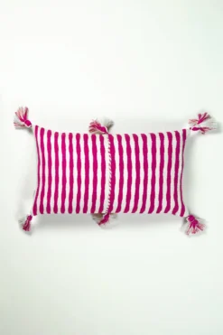 Archive New York Home Goods Antigua Lumbar Pillow - Fuchsia Pink Stripe