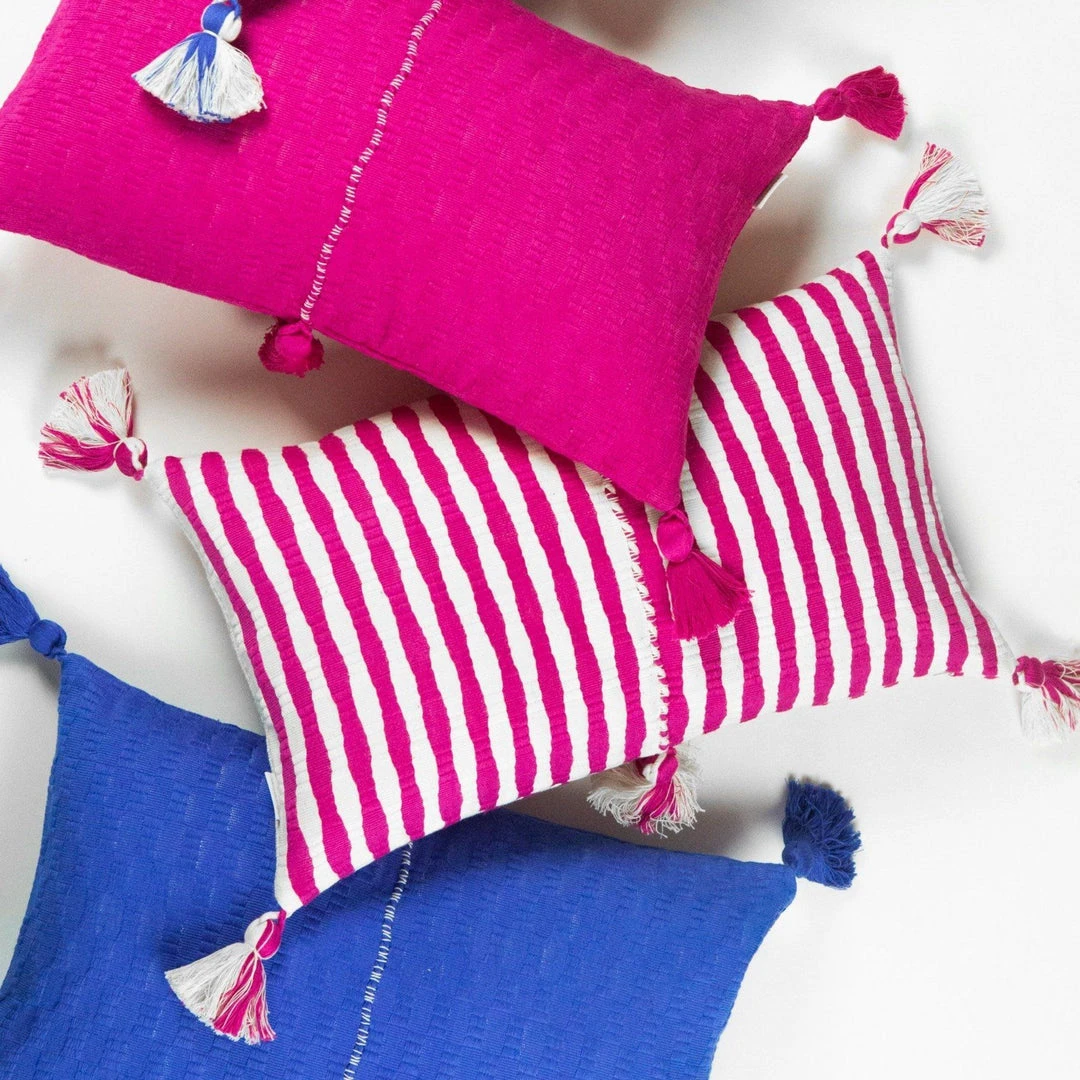 Archive New York Home Goods Antigua Lumbar Pillow - Fuchsia Pink Stripe 5 Archive New York Home Goods Antigua Lumbar Pillow - Fuchsia Pink Stripe