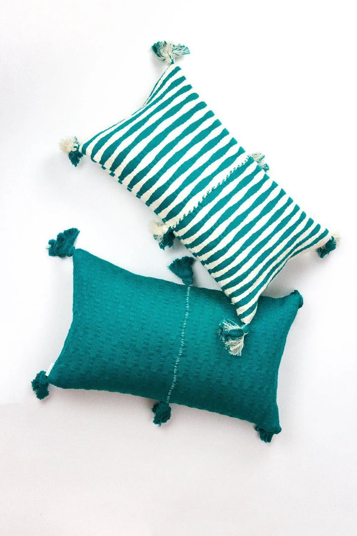 Archive New York Antigua Lumbar Pillow - Jade Striped 4 Archive New York Antigua Lumbar Pillow - Jade Striped