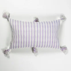 Archive New York Home Goods Antigua Lumbar Pillow - Light Lavender Stripe