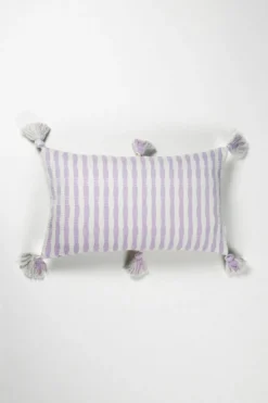 Archive New York Home Goods Antigua Lumbar Pillow - Light Lavender Stripe
