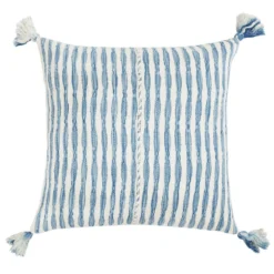 Archive New York Antigua Throw Pillow- Faded Indigo Striped Home Goods