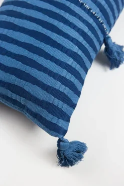 Archive New York Home Goods Antigua Lumbar Pillow - Natural Indigo Striped