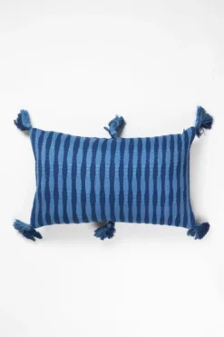 Archive New York Home Goods Antigua Lumbar Pillow - Natural Indigo Striped