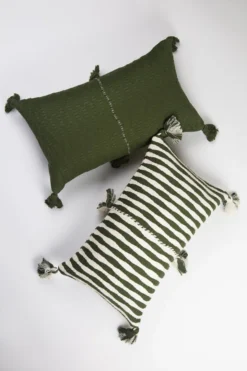 Archive New York Antigua Lumbar Pillow - Olive Striped Home Goods