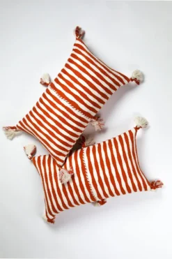 Archive New York Antigua Lumbar Pillow - Red Striped Home Goods
