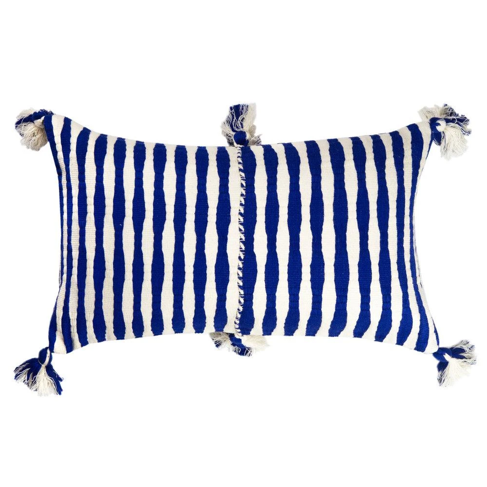 Archive New York Antigua Lumbar Pillow - Royal Blue Striped 3 Archive New York Antigua Lumbar Pillow - Royal Blue Striped