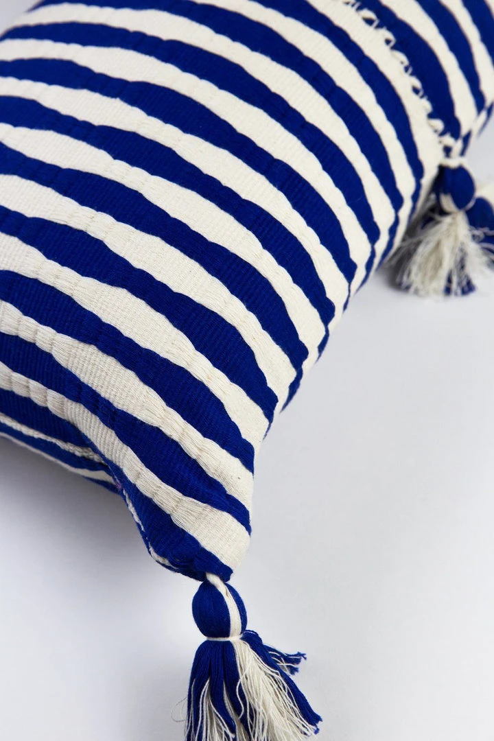 Archive New York Antigua Lumbar Pillow - Royal Blue Striped 5 Archive New York Antigua Lumbar Pillow - Royal Blue Striped