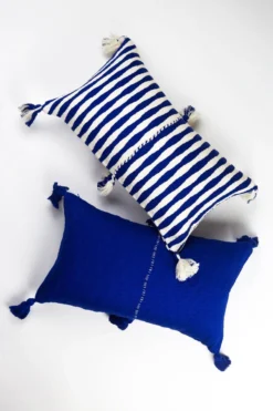 Archive New York Antigua Lumbar Pillow - Royal Blue Striped